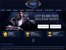 Tablet Screenshot of lincolncasinoonline.com